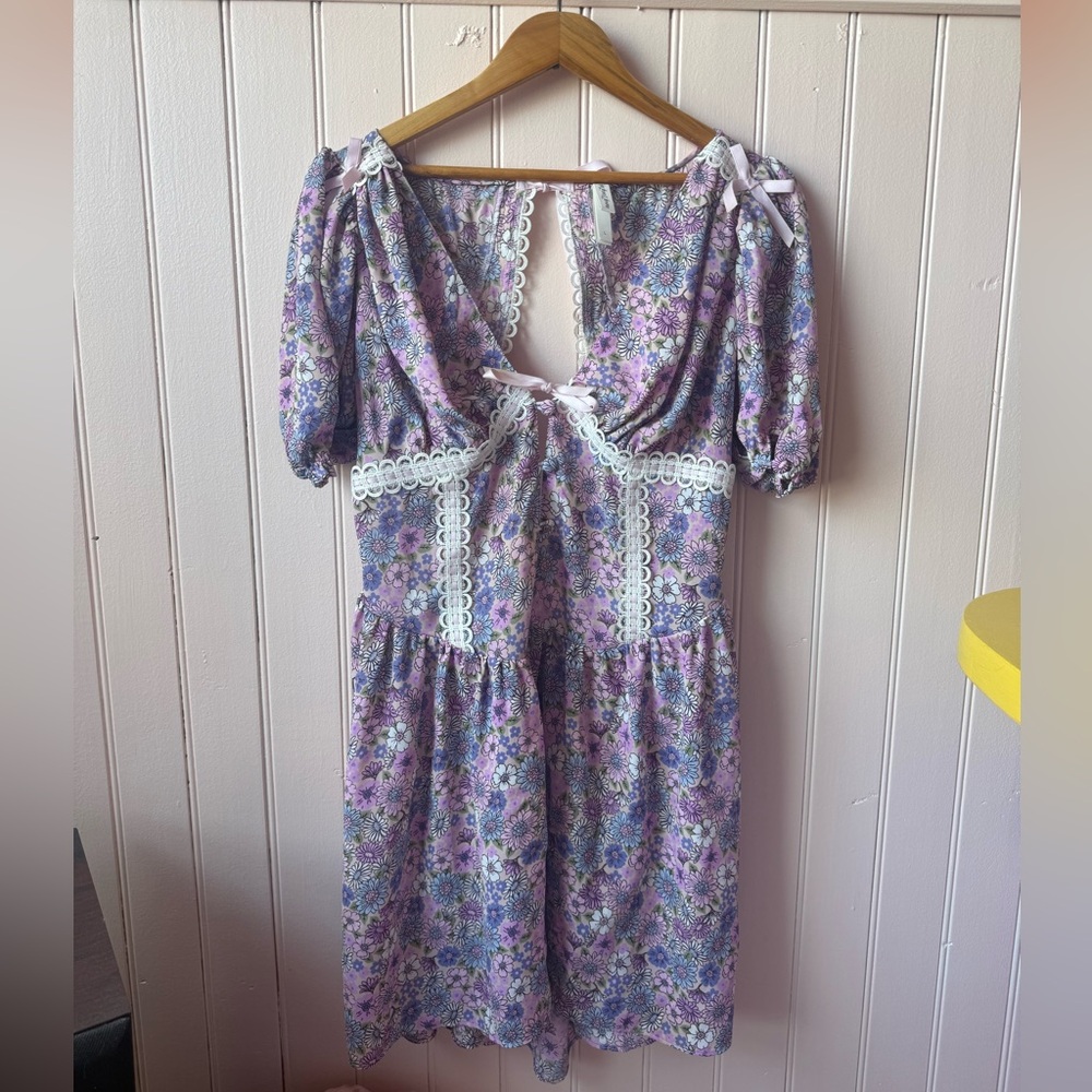 For Love Of Lemons Willow Floral Mini Dress - Picture 3 of 6